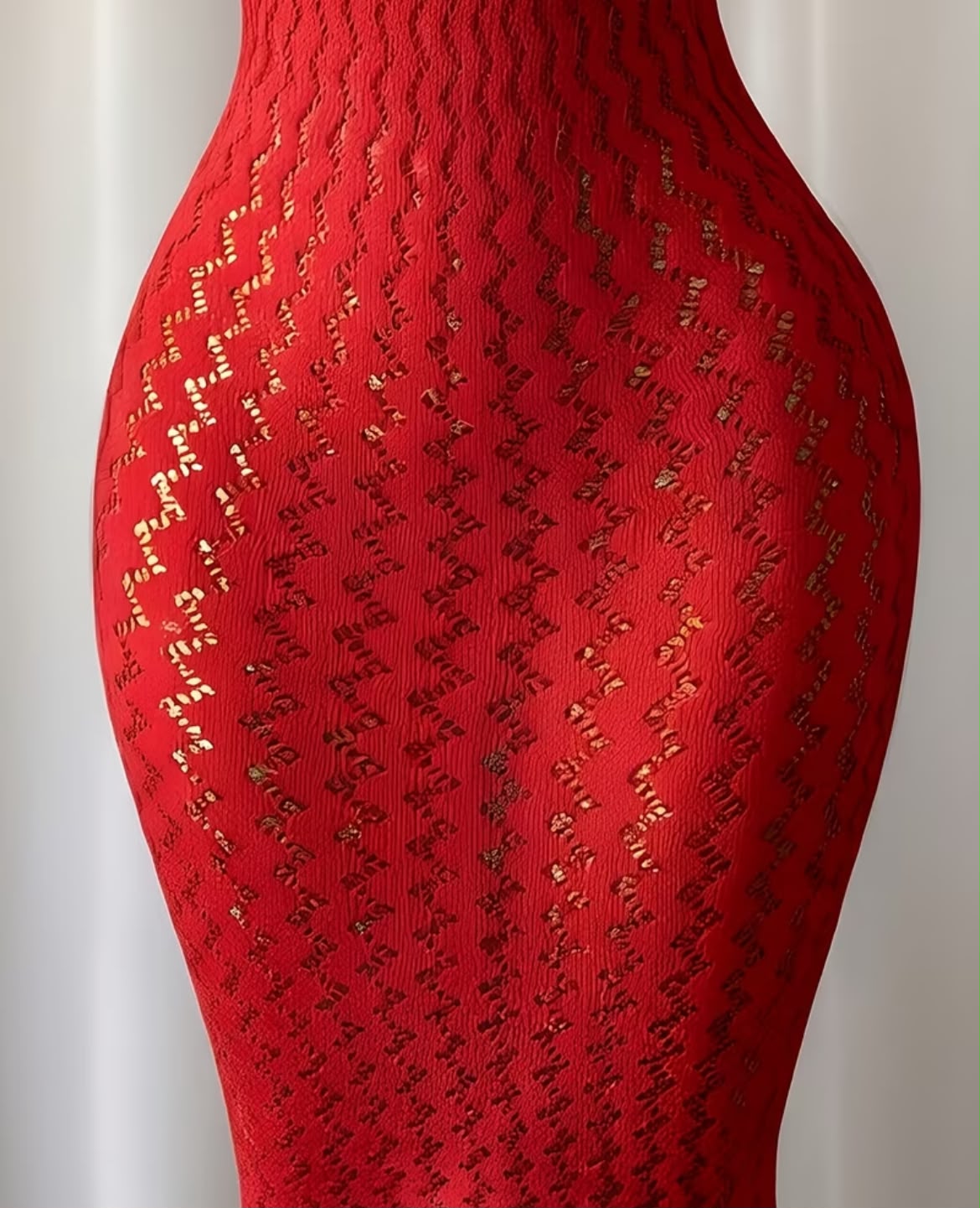 Body Rouge Rayé en Dentelle – Tenue Sexy